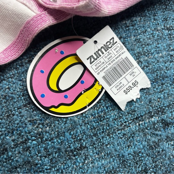 Odd Future Tie Dye Overalls Shortalls in Pink White - Picture 7 of 8